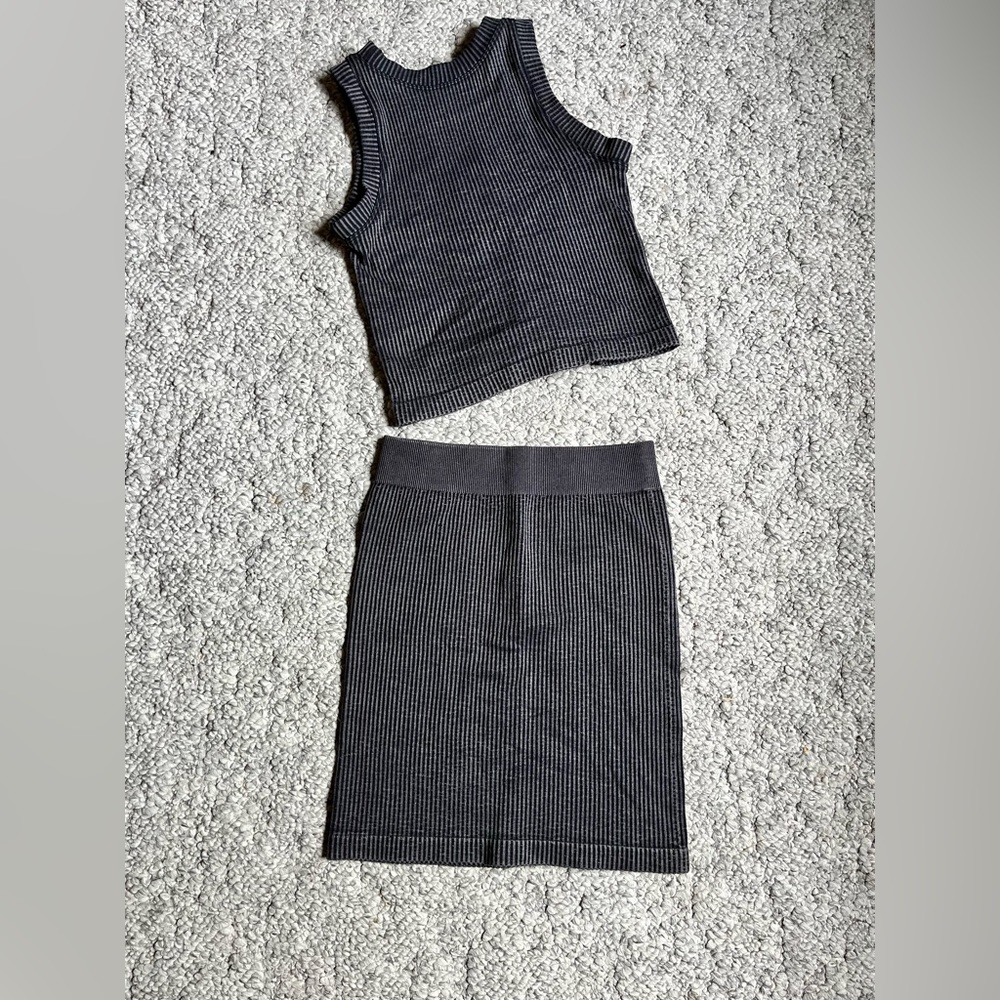 Aura tank and pencil skirt set, bohemian, fall, aesthetic, ribbed